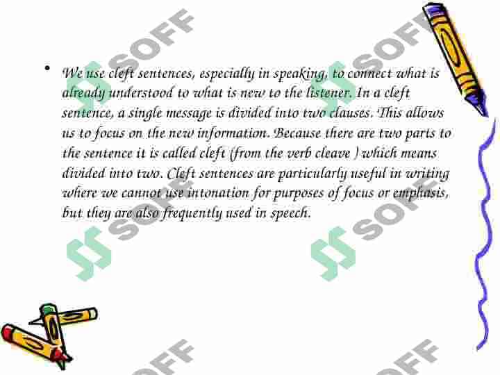 Cleft sentences 2