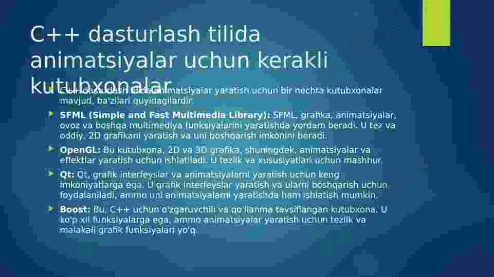 C++ da animatsiyalar 4