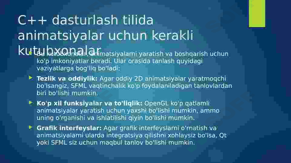 C++ da animatsiyalar 5