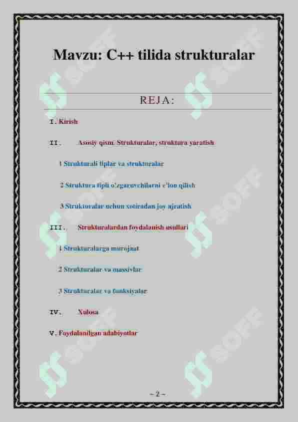 C++ tilida strukturalar 2