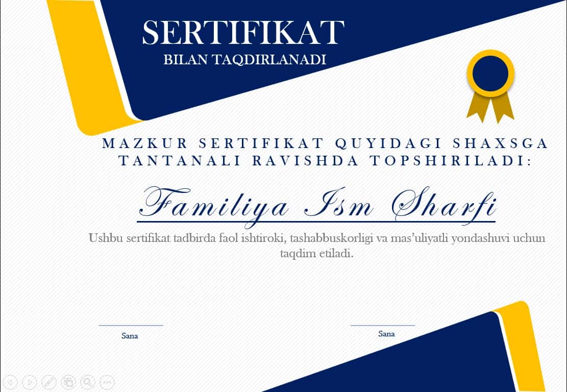 Sertifikat, Certificate, Сертификат 1