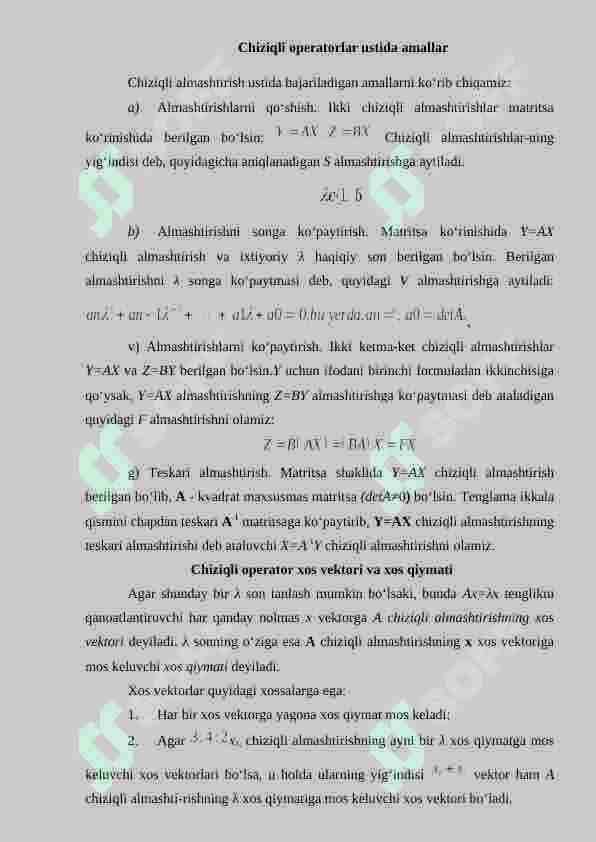 Chiziqli operatorlar 7