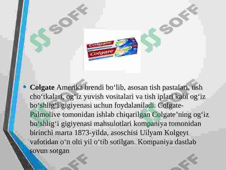 Colgate kompaniyasi 3