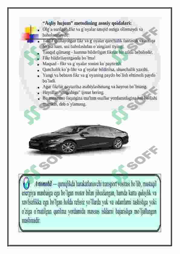 Avtomobil tuzilishi fanidan dars ishlanmasi 8