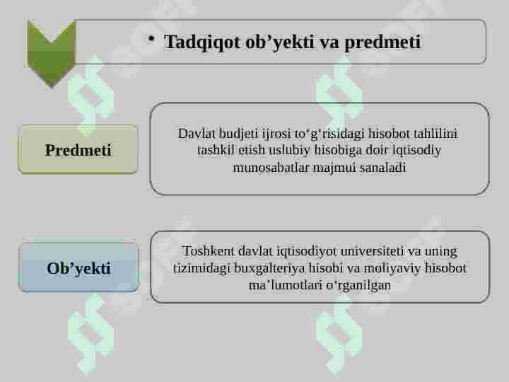 DAVLAT BUDJETI IJROSI TO‘G‘RISIDAGI HISOBOT TAHLILINI TASHKIL ETISH 8