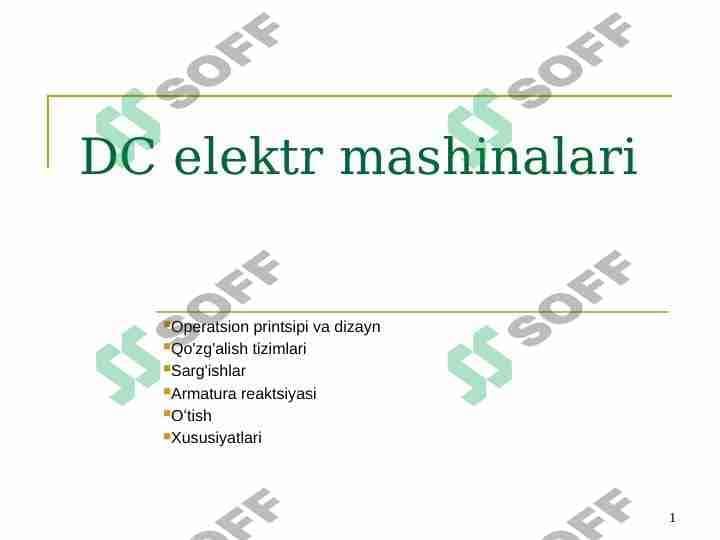 DC elektr mashinalari