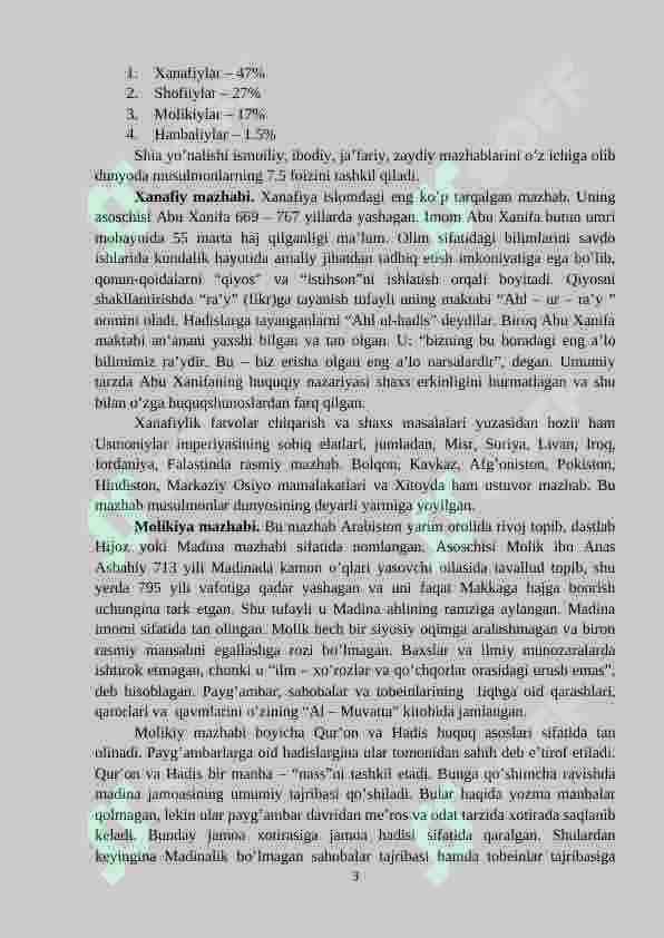 Islom dinidagi mazhab va yo’nalishlari 3