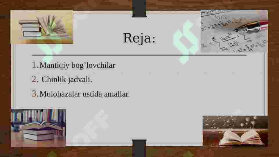 Formulalarni chin bo’ladigan satrlar to’plami 2