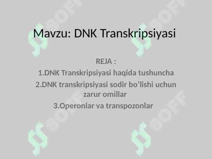 DNK Transkripsiyasi