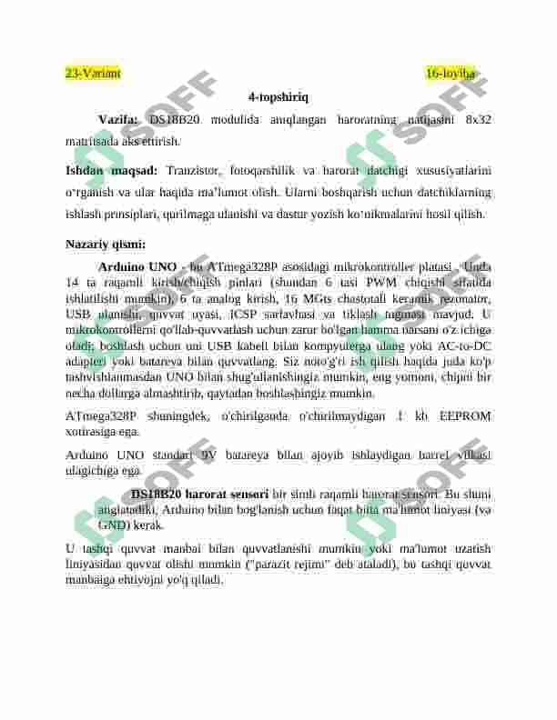 DS18B20 termo sensori va 8x32 matrtsali led displey orqali Termo datchik 2