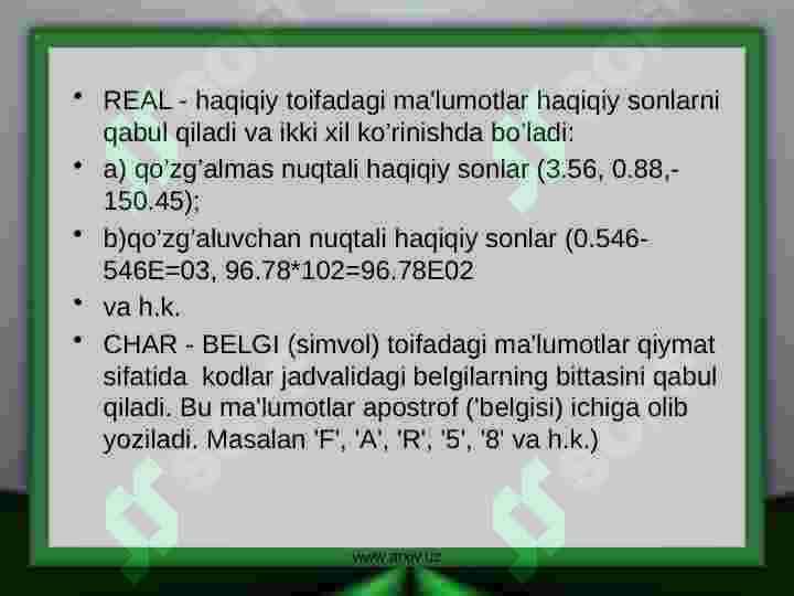 Dasturlash asoslari 8