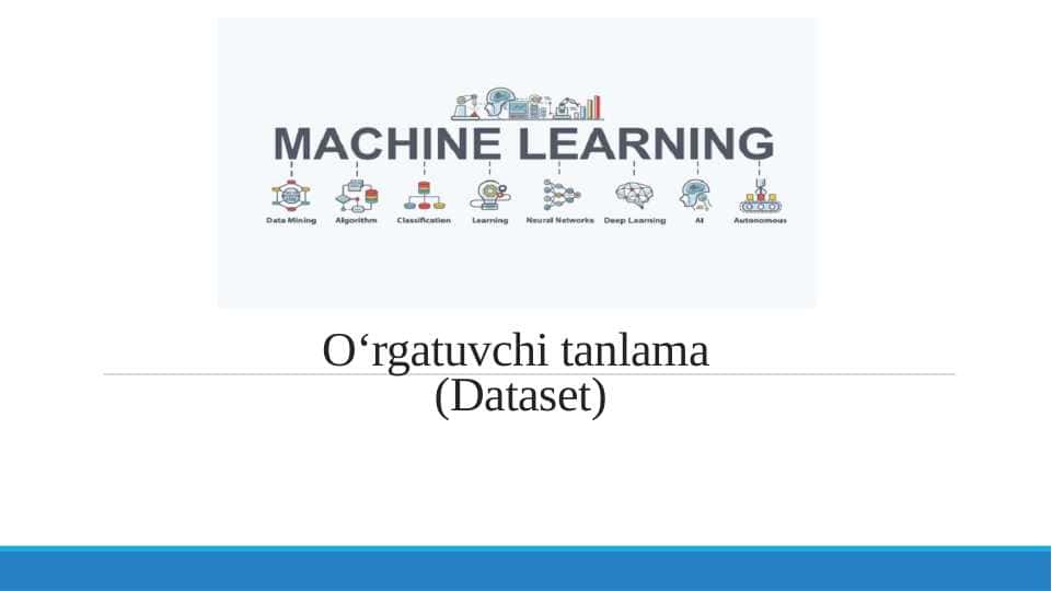 O‘rgatuvchi tanlama(Dataset)