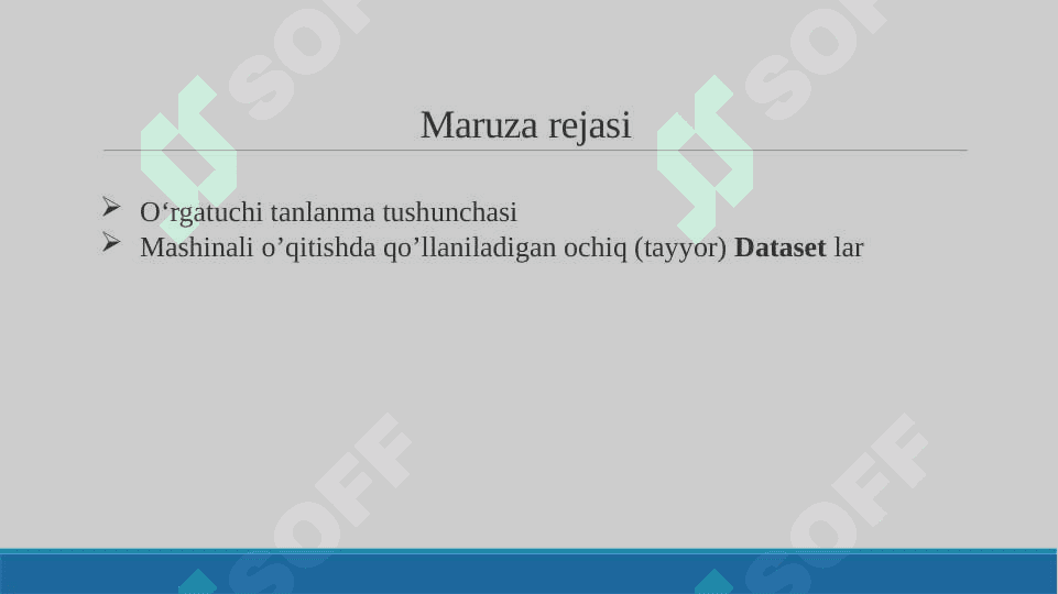 O‘rgatuvchi tanlama(Dataset) 2