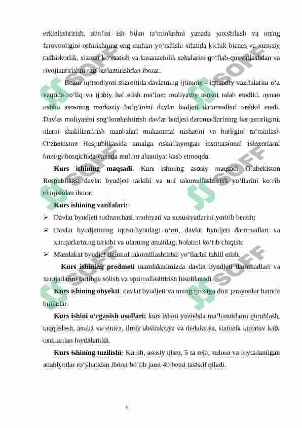 Davlat byudjeti tarkibi va uni takomillashtirish yo‘llari 5