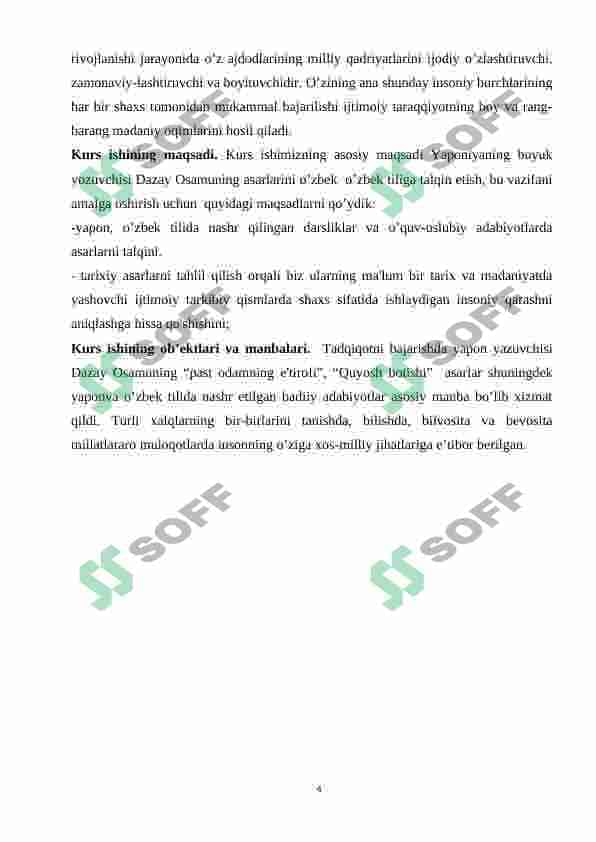 Dazay Osamuning Yapon adabiyotiga qo’shgan xissasi 4