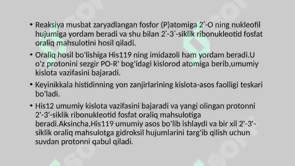Ribonukleaza va Dezoksiribonukleaza fermenti va uning funksiyasi 4