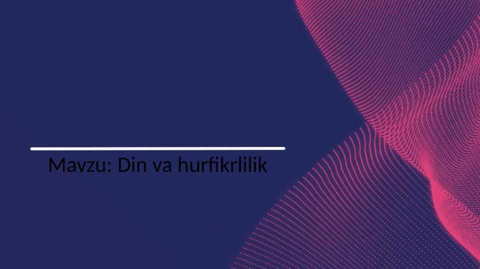 Din va hurfikrlilik