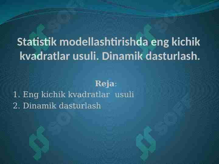 Dinamik dasturlash