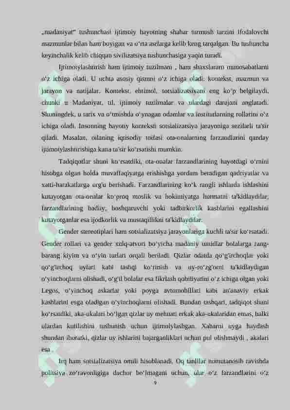 OʻQUVCHI YOSHLARNI MADANIY IJTIMOIYLASHUVINING PEDOGOGIK VA PSIXOLOGIK ASOSLARI 8