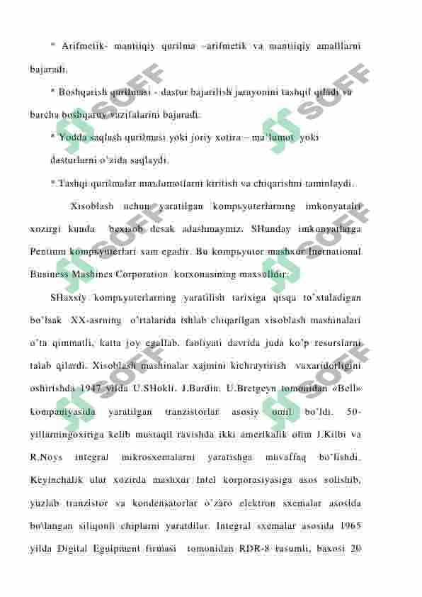 Zamonaviy кompyuterlarning tashqi va ichki qurilmalari 4