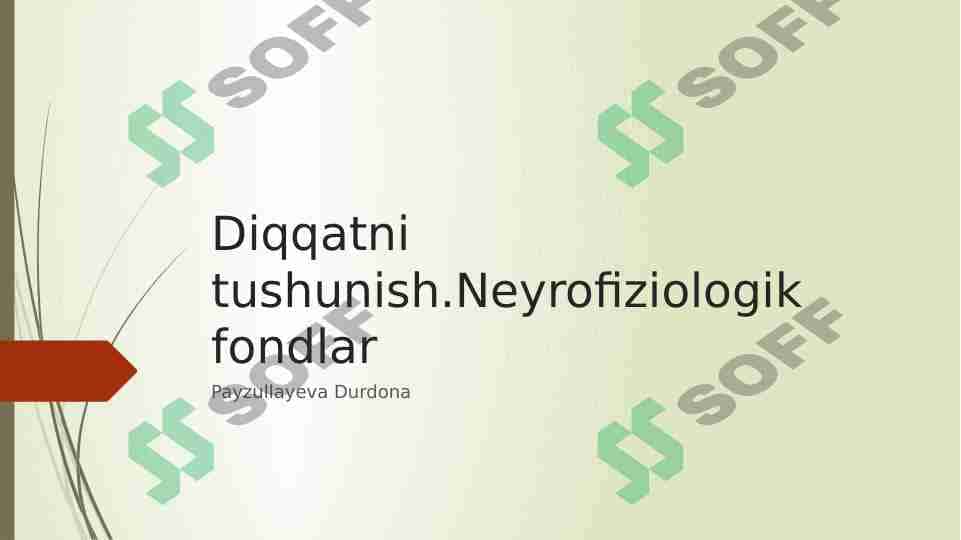 Diqqatni tushunish.Neyrofiziologik fondlar
