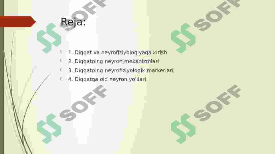 Diqqatni tushunish.Neyrofiziologik fondlar 2