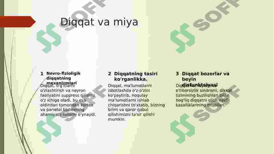 Diqqatni tushunish.Neyrofiziologik fondlar 7