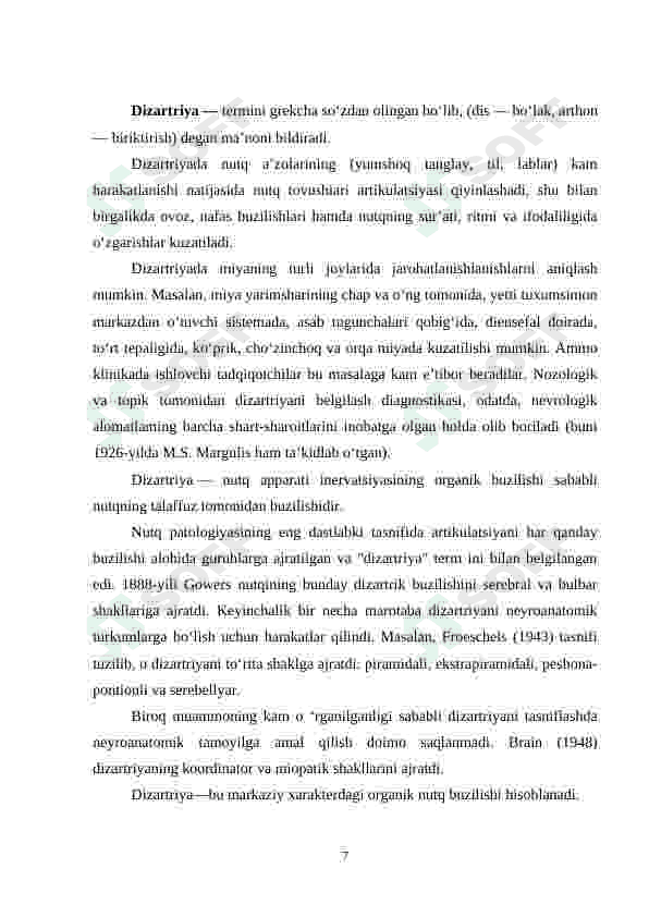 DIZARTRIYA NUTQ NUQSONINI BARTARAF ETISH 7