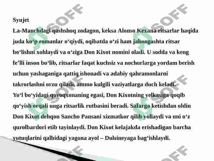 Donkixot asari haqida 6