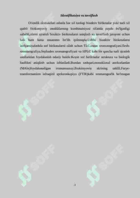 Dorivor o’simliklardan olinadigan biologik faol moddalar va ularni aniqlash usullar 3