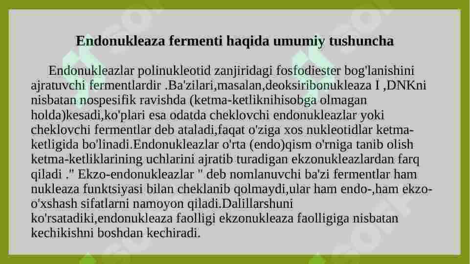 Endonukleaza fermenti 2