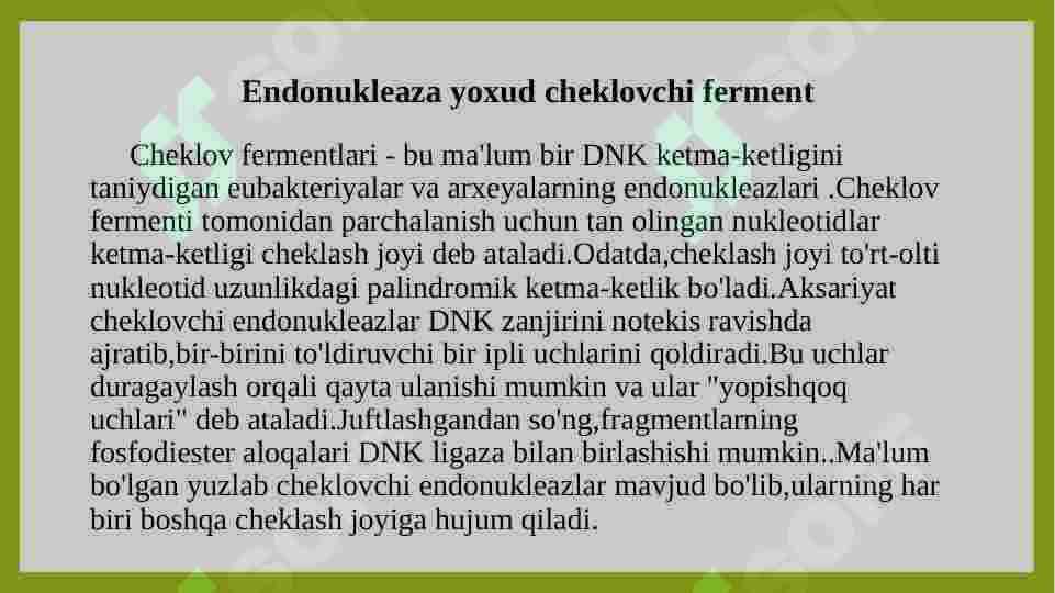 Endonukleaza fermenti 4