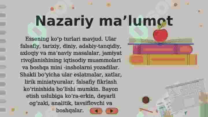 Insho turlari Esse turlari 5