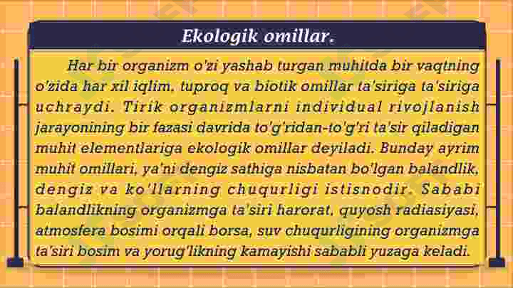 Ekologik omillar.  Ekologiyaning biznesga ta’siri.  Texnologik o’zgarishlarning  biznesga ta’siri. 3