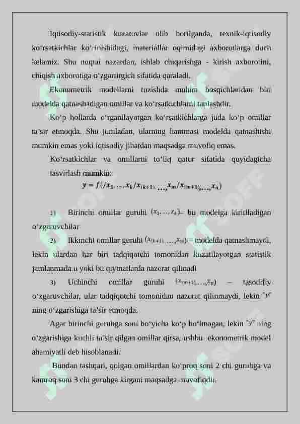 EKONOMETRIK MODELLARNING AXBOROT TA’MINOTI 4