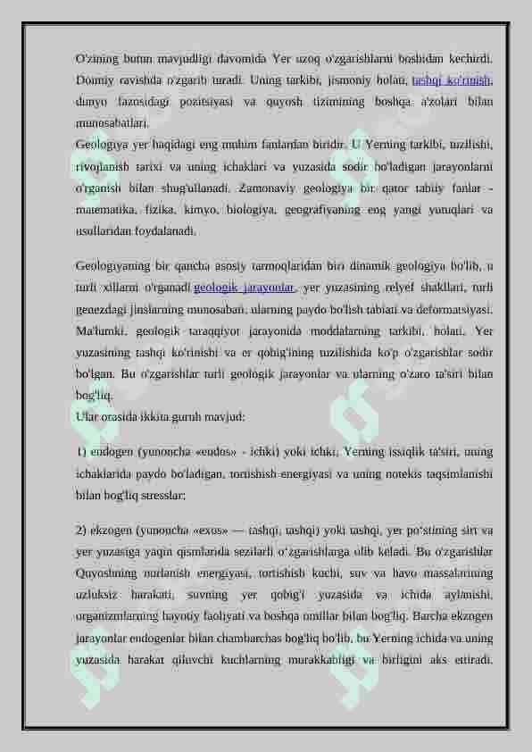 Ekzogen jarayonlar 2