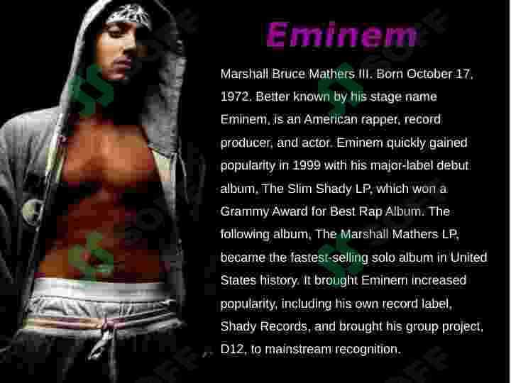 Project My favourite singer Eminem. 2