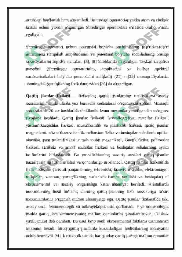 Kristal uchun shredinger tenglamasi adiabatik taqrib 4