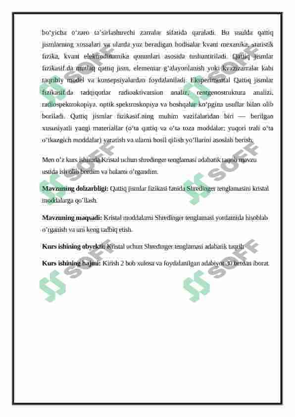 Kristal uchun shredinger tenglamasi adiabatik taqrib 5