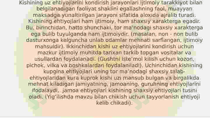 Faoliyat va faollik 6