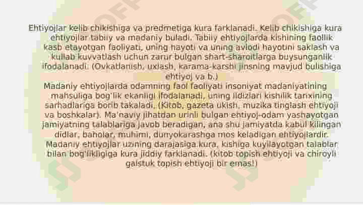 Faoliyat va faollik 7