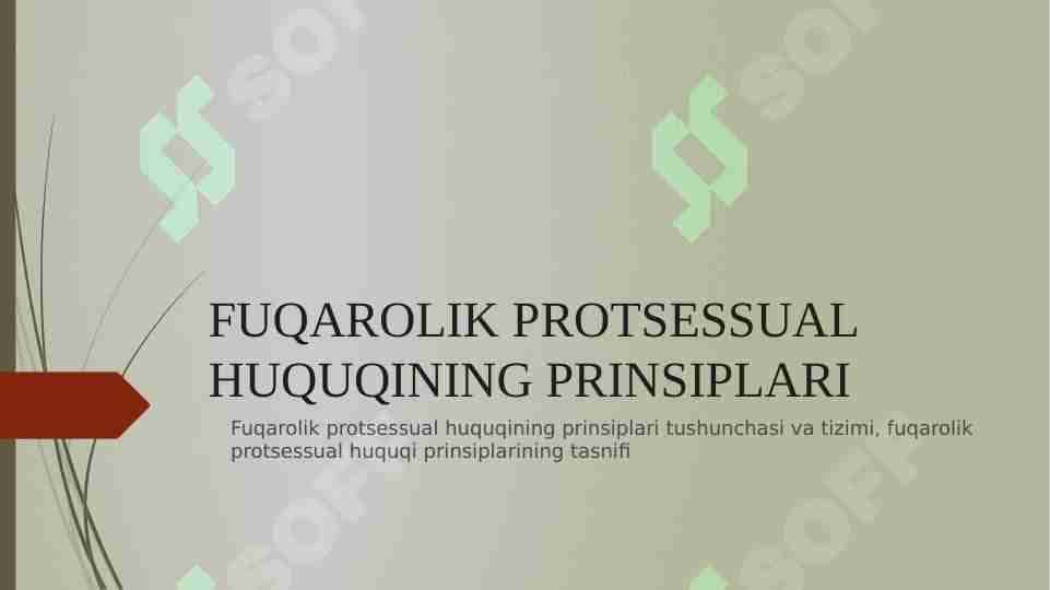 Fuqarolik protsessual huquqining prinsiplari