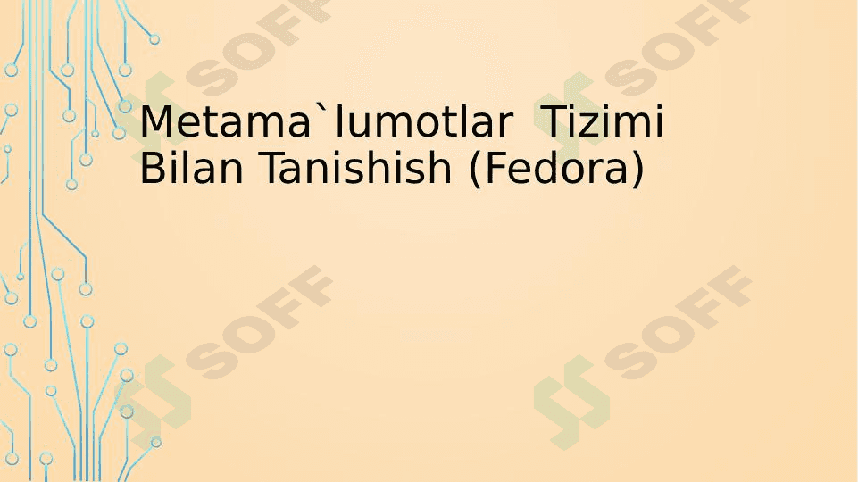 Metama`lumotlar  Tizimi   Bilan Tanishish (Fedora) 1