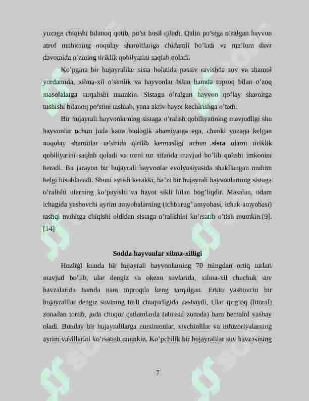 Bir hujayralilar ya`ni soda hayvonlar  va ko'p hujayralilar dunyosi filogeniyasi 7