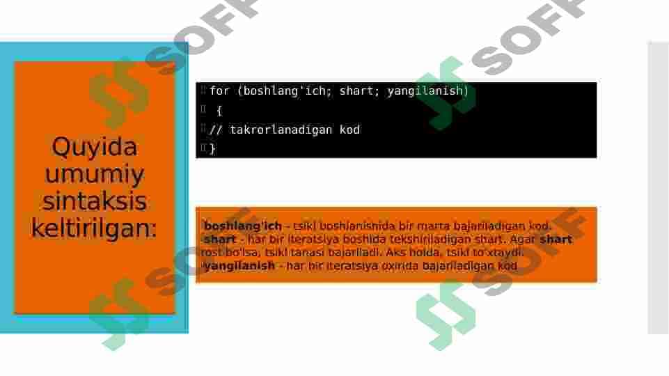 C++ For Takrorlash operatori 3