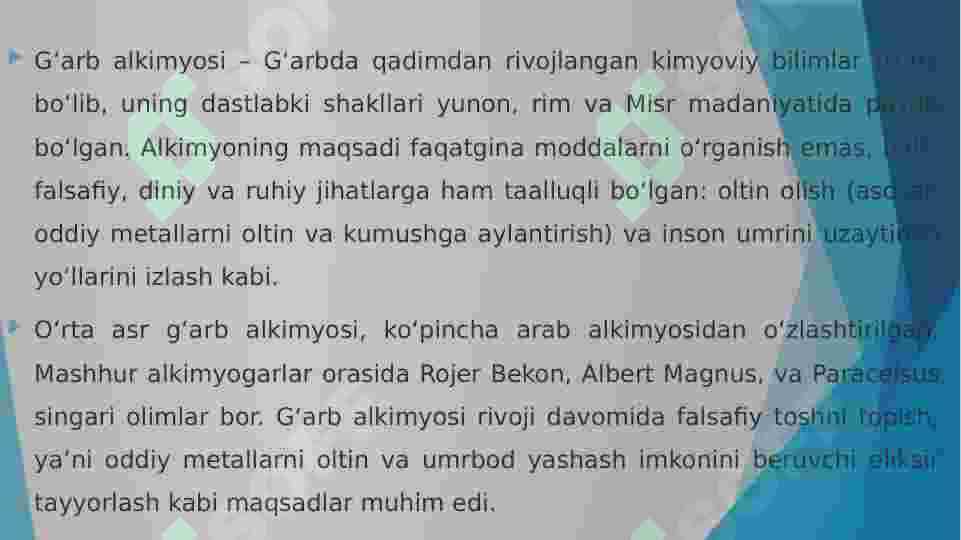 Gʻarb al kimyosi 3