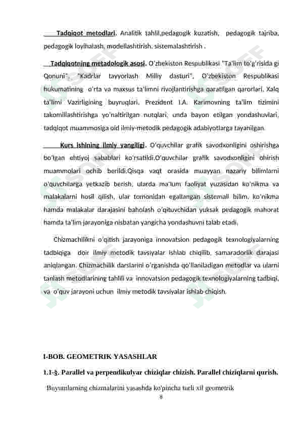 GEOMETRIK YASASHLAR 8