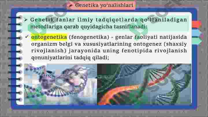 Genetika yo'nalishlari 6