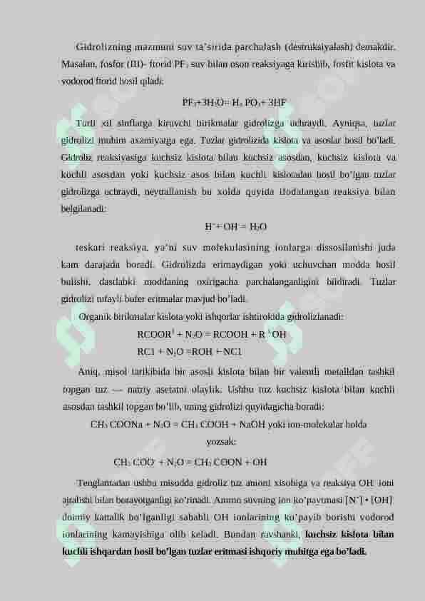 Tuzlarning Gidrolizi 7