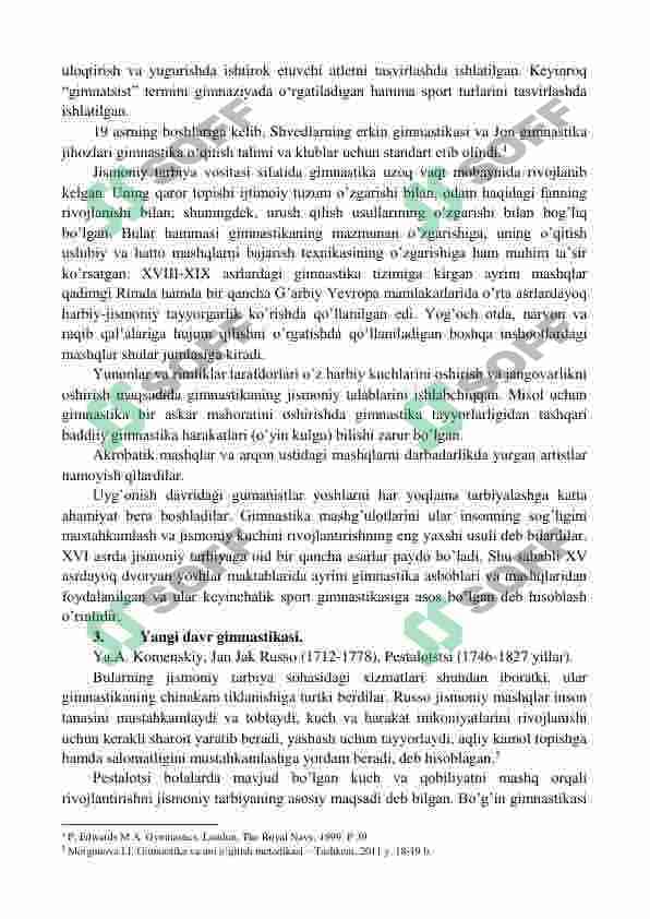 Gimnastikaning qisqacha tarixi | jismoniy tarbiya 6